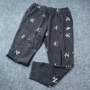 Nike Sweatpants Mens Large Black Sportswear Club Bb AOP Jogger Swoosh Logo
